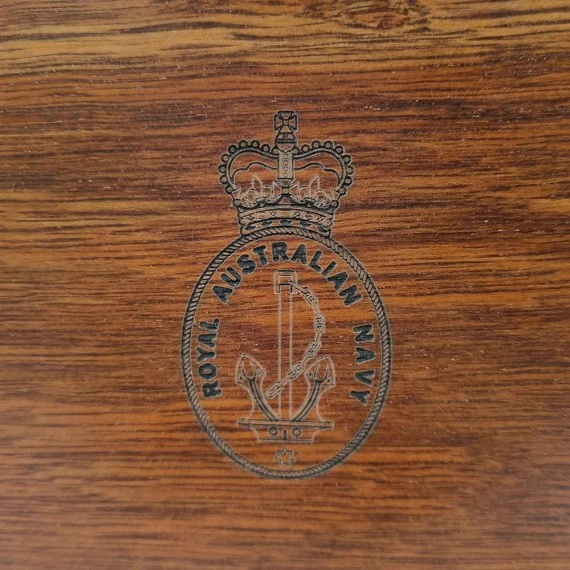 Royal Australian Navy Clock and Compass Desk Set - Image 5